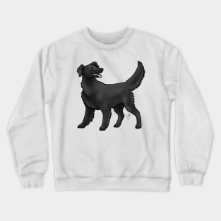 Dog - Flat-Coated Retriever - Black Crewneck Sweatshirt